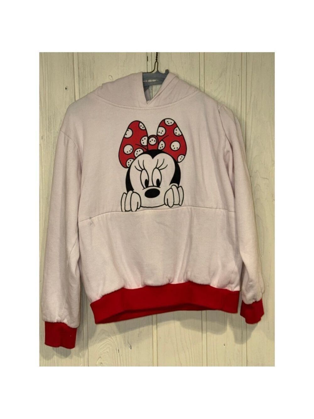Girls Sun700xxo Minnie Mouse Hoodie White Red Medium